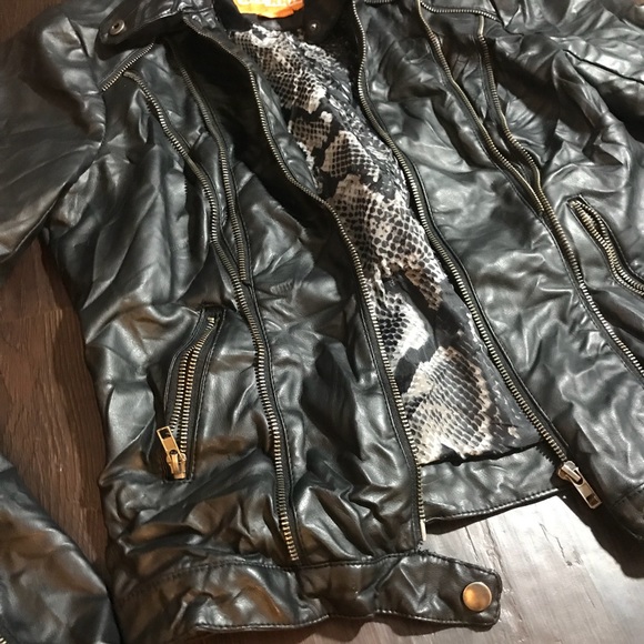 SOLD Faux Leather Jacket - Picture 6 of 7